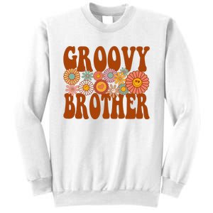 Retro Groovy Brother Matching Family 1st Birthday Party Sweatshirt