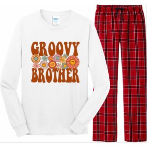 Retro Groovy Brother Matching Family 1st Birthday Party Long Sleeve Pajama Set