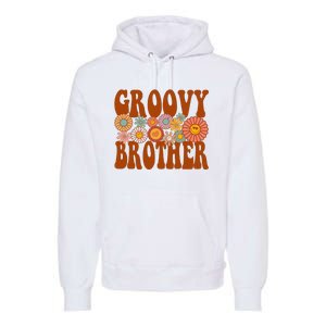 Retro Groovy Brother Matching Family 1st Birthday Party Premium Hoodie