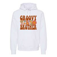 Retro Groovy Brother Matching Family 1st Birthday Party Premium Hoodie