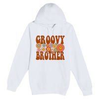 Retro Groovy Brother Matching Family 1st Birthday Party Premium Pullover Hoodie