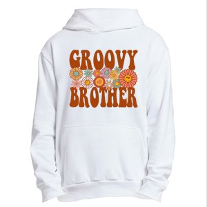 Retro Groovy Brother Matching Family 1st Birthday Party Urban Pullover Hoodie