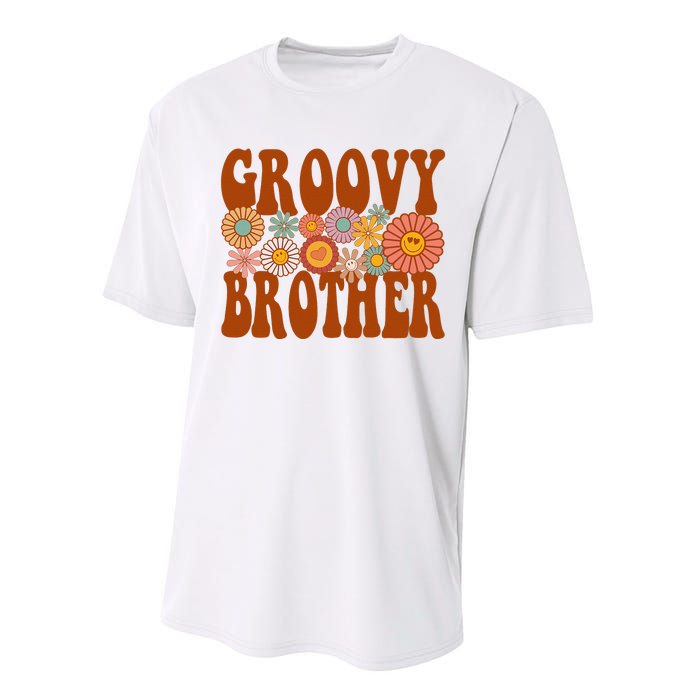 Retro Groovy Brother Matching Family 1st Birthday Party Performance Sprint T-Shirt