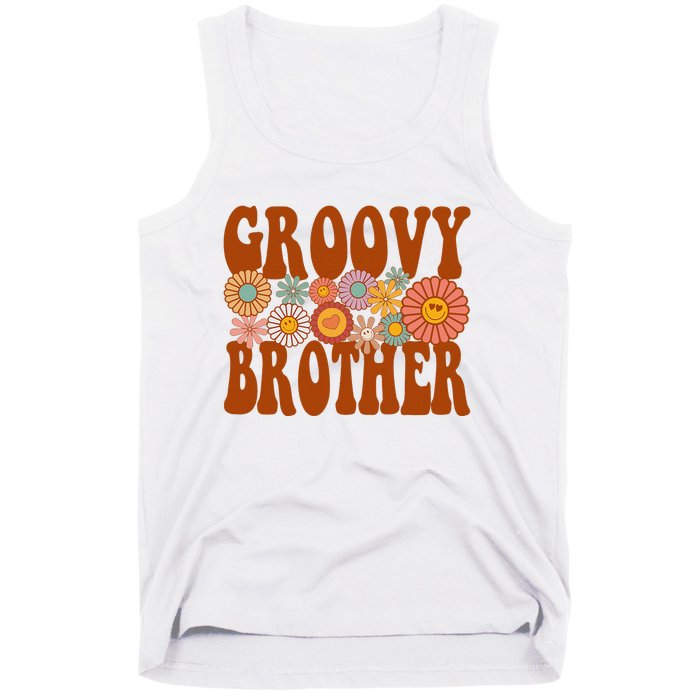 Retro Groovy Brother Matching Family 1st Birthday Party Tank Top