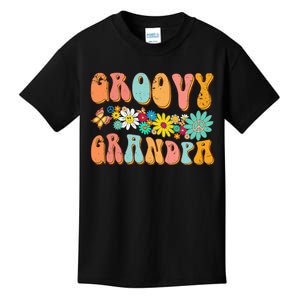 Retro Groovy Birthday Family Matching Cute Groovy Grandpa Kids T-Shirt