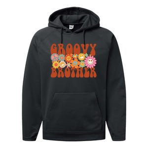 Retro Groovy Brother Matching Family Party Mother's Day Performance Fleece Hoodie