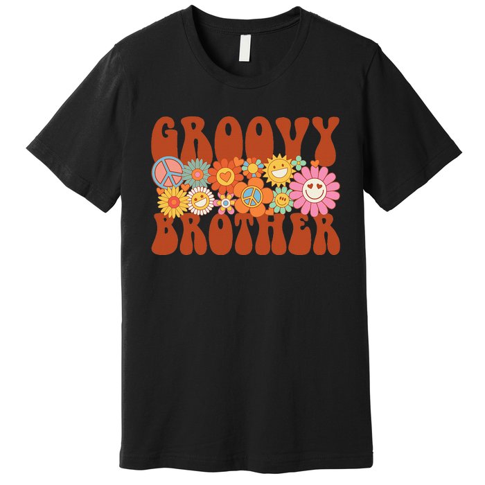 Retro Groovy Brother Matching Family Party Mother's Day Premium T-Shirt