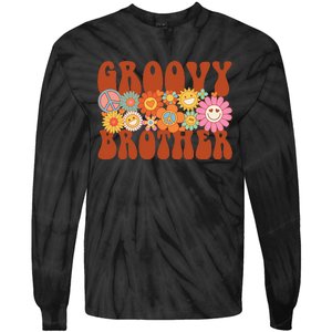 Retro Groovy Brother Matching Family Party Mother's Day Tie-Dye Long Sleeve Shirt