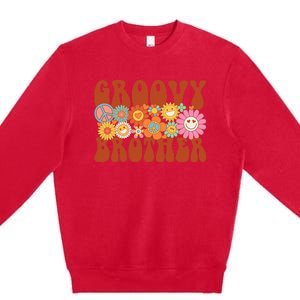 Retro Groovy Brother Matching Family Party Mother's Day Premium Crewneck Sweatshirt