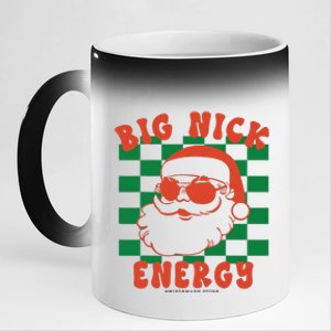 Retro Groovy Big Nick Santa Energy Christmas Xmas 2024 11oz Black Color Changing Mug