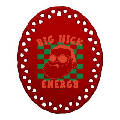 Retro Groovy Big Nick Santa Energy Christmas Xmas 2024 Ceramic Oval Ornament