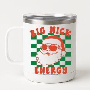 Retro Groovy Big Nick Santa Energy Christmas Xmas 2024 12 oz Stainless Steel Tumbler Cup