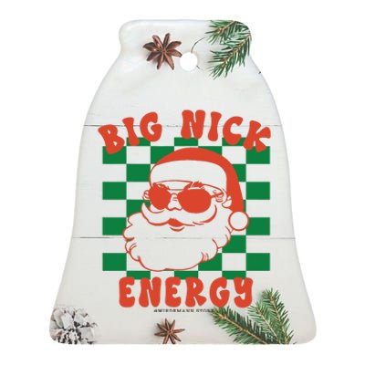 Retro Groovy Big Nick Santa Energy Christmas Xmas 2024 Ceramic Bell Ornament