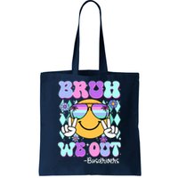 Retro Groovy Bruh We Out Bus Drivers Last Day Of School Tote Bag