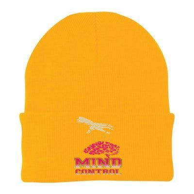 Retro Graphic Brain And Puppet Hand Unique Psychological Knit Cap Winter Beanie