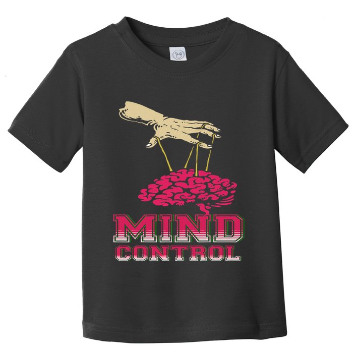 Retro Graphic Brain And Puppet Hand Unique Psychological Toddler T-Shirt