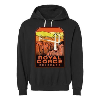 Royal Gorge Bridge Colorado Vintage Travel Garment-Dyed Fleece Hoodie