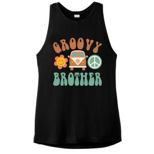 Retro Groovy Brother Matching Family Birthday Party Ladies PosiCharge Tri-Blend Wicking Tank