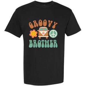 Retro Groovy Brother Matching Family Birthday Party Garment-Dyed Heavyweight T-Shirt