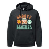 Retro Groovy Brother Matching Family Birthday Party Performance Fleece Hoodie