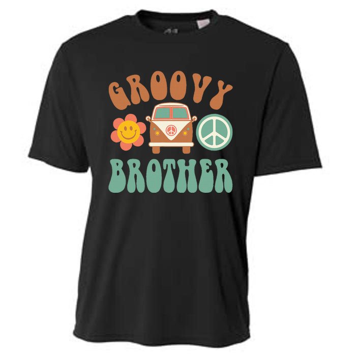 Retro Groovy Brother Matching Family Birthday Party Cooling Performance Crew T-Shirt