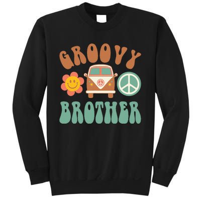 Retro Groovy Brother Matching Family Birthday Party Sweatshirt