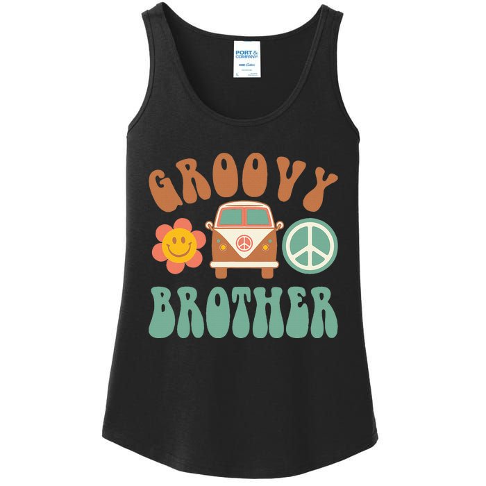 Retro Groovy Brother Matching Family Birthday Party Ladies Essential Tank