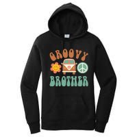 Retro Groovy Brother Matching Family Birthday Party Women's Pullover Hoodie