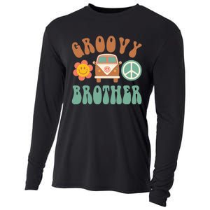 Retro Groovy Brother Matching Family Birthday Party Cooling Performance Long Sleeve Crew