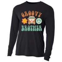 Retro Groovy Brother Matching Family Birthday Party Cooling Performance Long Sleeve Crew