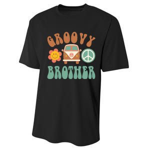 Retro Groovy Brother Matching Family Birthday Party Performance Sprint T-Shirt