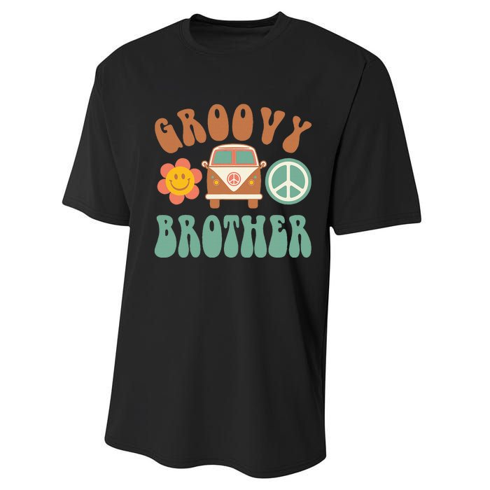 Retro Groovy Brother Matching Family Birthday Party Performance Sprint T-Shirt