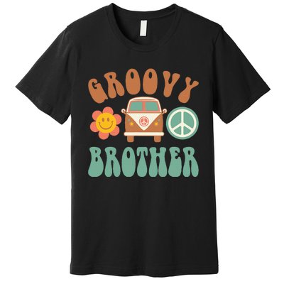 Retro Groovy Brother Matching Family Birthday Party Premium T-Shirt