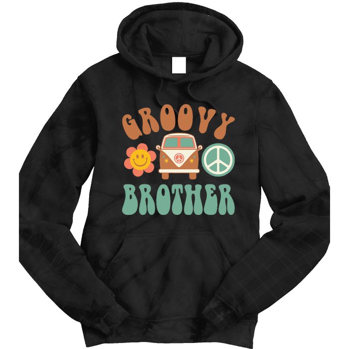 Retro Groovy Brother Matching Family Birthday Party Tie Dye Hoodie