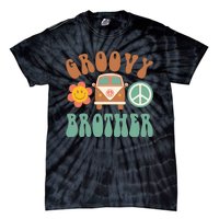 Retro Groovy Brother Matching Family Birthday Party Tie-Dye T-Shirt