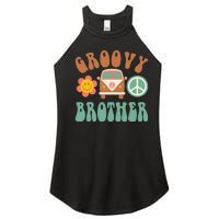 Retro Groovy Brother Matching Family Birthday Party Women's Perfect Tri Rocker Tank