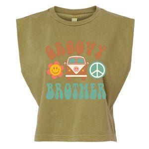 Retro Groovy Brother Matching Family Birthday Party Garment-Dyed Women's Muscle Tee