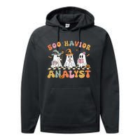 Retro Ghost Boo Havior Analyst Therapist Bcba Halloween Performance Fleece Hoodie