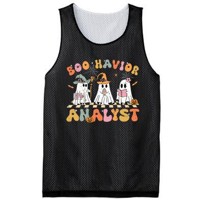 Retro Ghost Boo Havior Analyst Therapist Bcba Halloween Mesh Reversible Basketball Jersey Tank