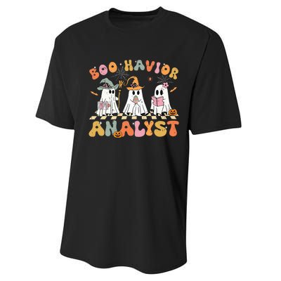 Retro Ghost Boo Havior Analyst Therapist Bcba Halloween Performance Sprint T-Shirt