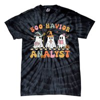 Retro Ghost Boo Havior Analyst Therapist Bcba Halloween Tie-Dye T-Shirt