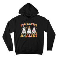 Retro Ghost Boo Havior Analyst Therapist Bcba Halloween Tall Hoodie