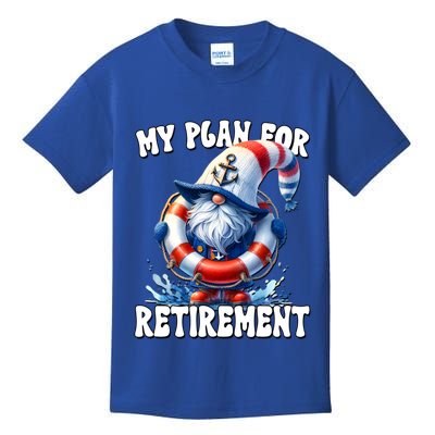 Retiret Gnome Boat Captain For Retired Dad And Sea Lover Gift Kids T-Shirt
