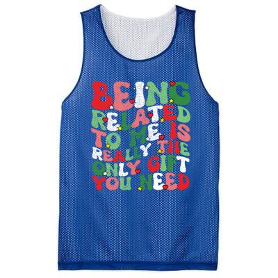 Retro Groovy Being Related To Me Funny Christmas Family Xmas Gift Mesh Reversible Basketball Jersey Tank