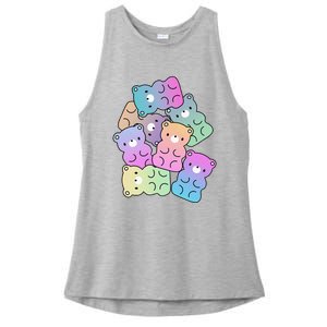 Rainbow Gummy Bear Design Kawaii Aesthetic Ns Ladies PosiCharge Tri-Blend Wicking Tank