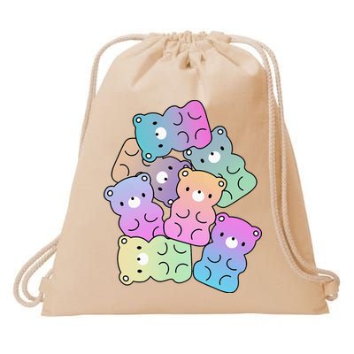 Rainbow Gummy Bear Design Kawaii Aesthetic Ns Drawstring Bag