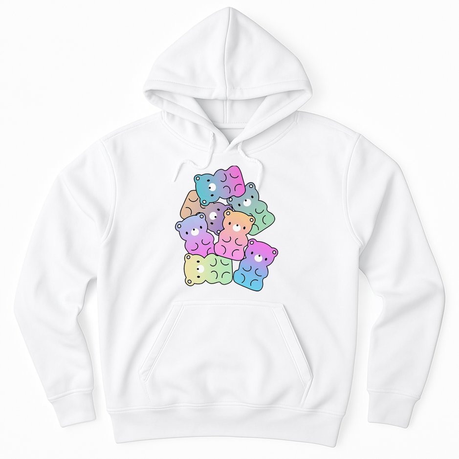 Rainbow Gummy Bear Design Kawaii Aesthetic Ns Hoodie