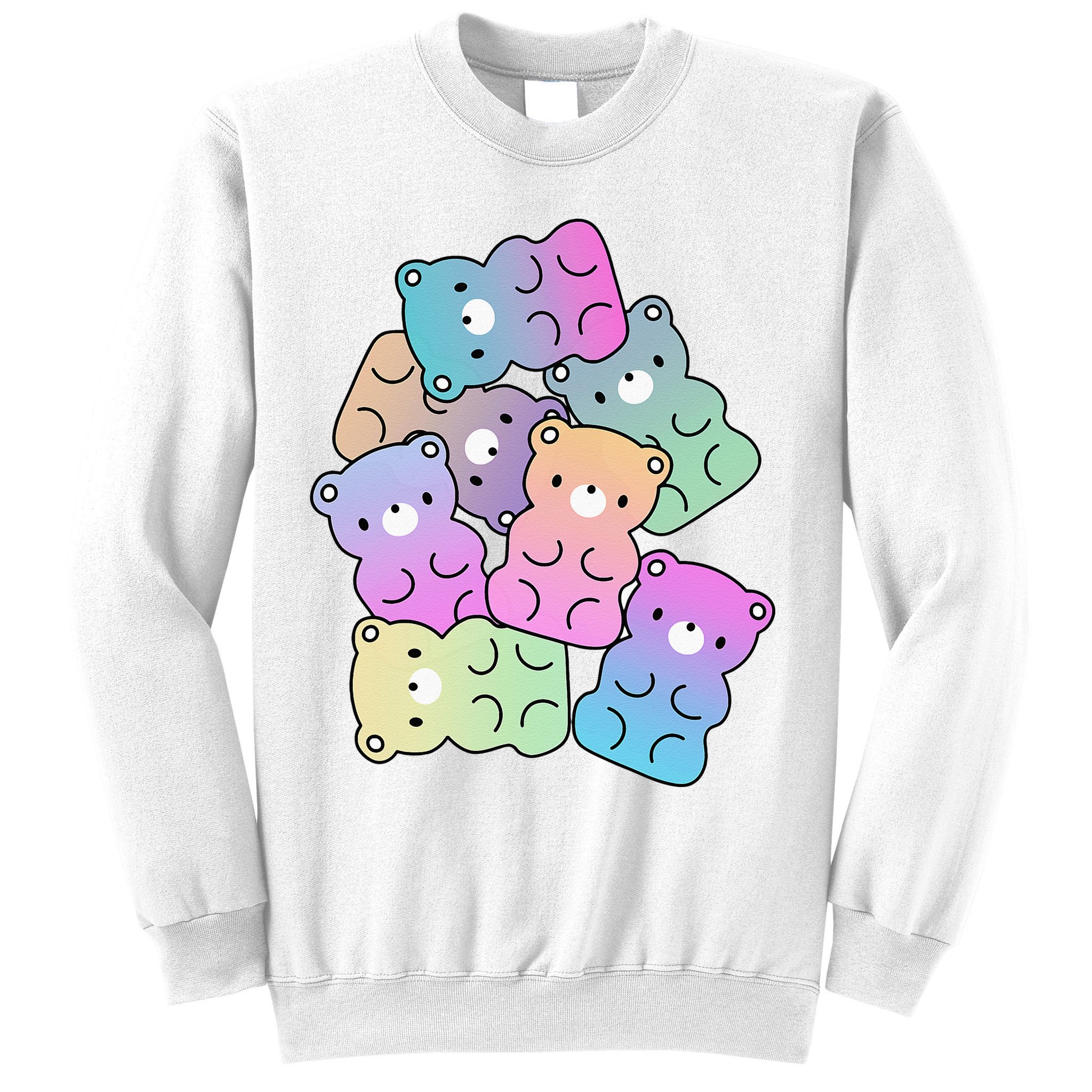 Rainbow Gummy Bear Design Kawaii Aesthetic Ns Sweatshirt