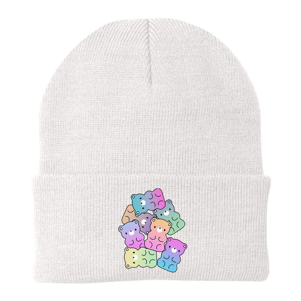 Rainbow Gummy Bear Design Kawaii Aesthetic Ns Beanie