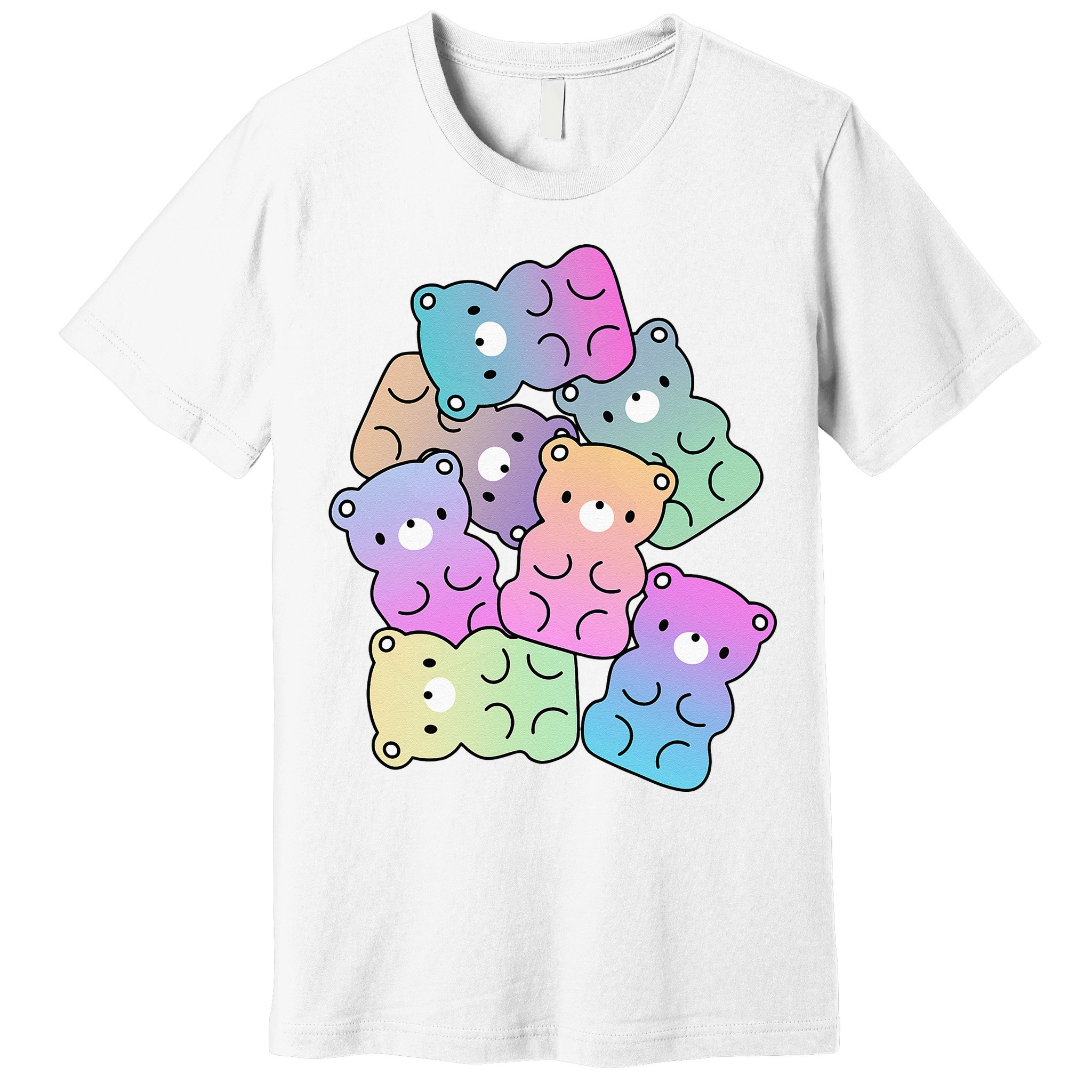Rainbow Gummy Bear Design Kawaii Aesthetic Ns Premium T-Shirt